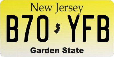 NJ license plate B70YFB