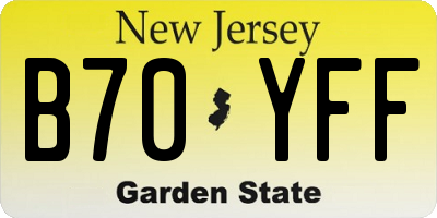 NJ license plate B70YFF