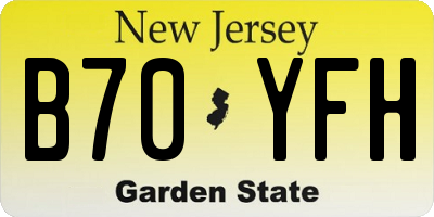 NJ license plate B70YFH