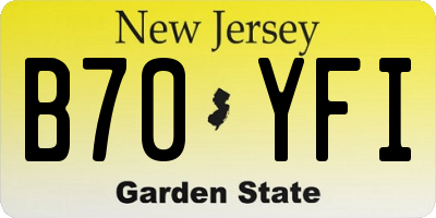 NJ license plate B70YFI