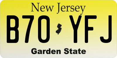 NJ license plate B70YFJ