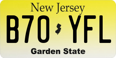 NJ license plate B70YFL