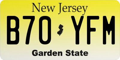 NJ license plate B70YFM