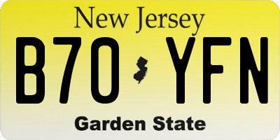 NJ license plate B70YFN