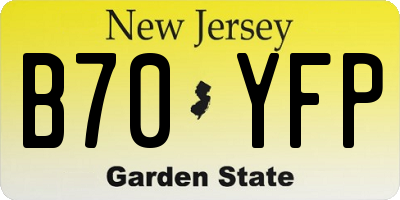 NJ license plate B70YFP