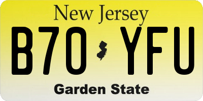 NJ license plate B70YFU