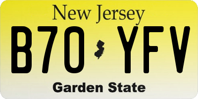 NJ license plate B70YFV