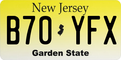 NJ license plate B70YFX