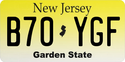 NJ license plate B70YGF