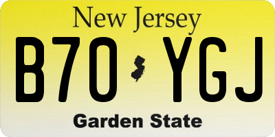 NJ license plate B70YGJ