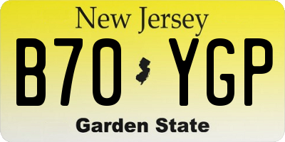NJ license plate B70YGP
