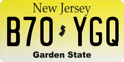 NJ license plate B70YGQ