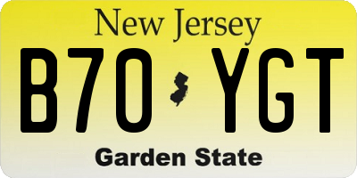 NJ license plate B70YGT