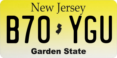 NJ license plate B70YGU