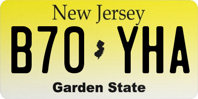 NJ license plate B70YHA