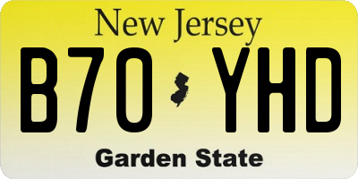 NJ license plate B70YHD