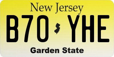 NJ license plate B70YHE