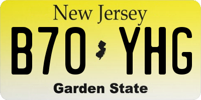 NJ license plate B70YHG