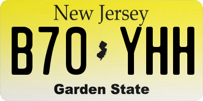 NJ license plate B70YHH