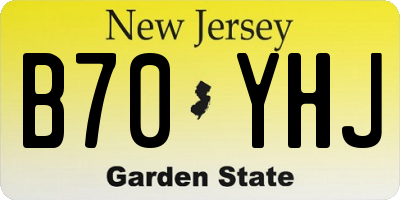 NJ license plate B70YHJ