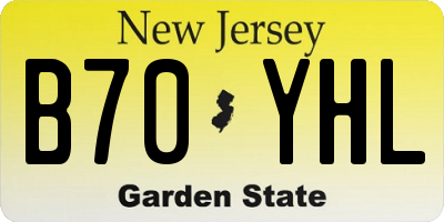 NJ license plate B70YHL