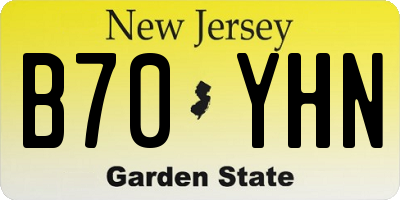 NJ license plate B70YHN