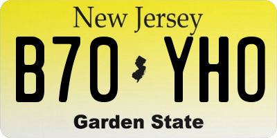 NJ license plate B70YHO