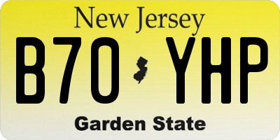 NJ license plate B70YHP