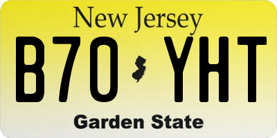 NJ license plate B70YHT