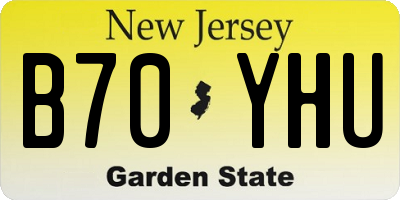 NJ license plate B70YHU