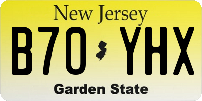 NJ license plate B70YHX