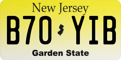 NJ license plate B70YIB