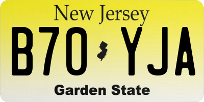NJ license plate B70YJA