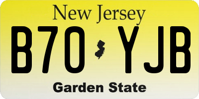 NJ license plate B70YJB