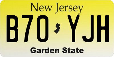 NJ license plate B70YJH
