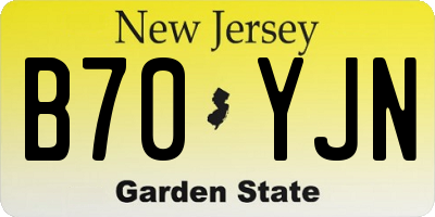 NJ license plate B70YJN