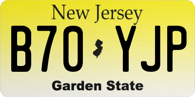 NJ license plate B70YJP