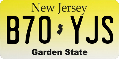 NJ license plate B70YJS