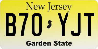 NJ license plate B70YJT