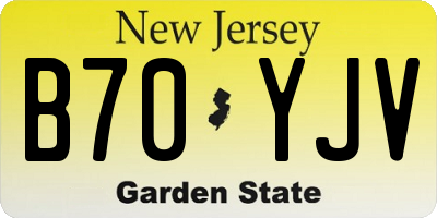 NJ license plate B70YJV