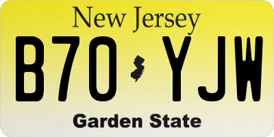 NJ license plate B70YJW