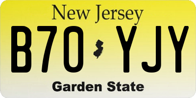 NJ license plate B70YJY
