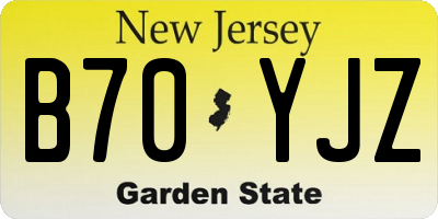 NJ license plate B70YJZ