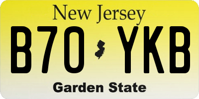 NJ license plate B70YKB