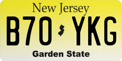 NJ license plate B70YKG