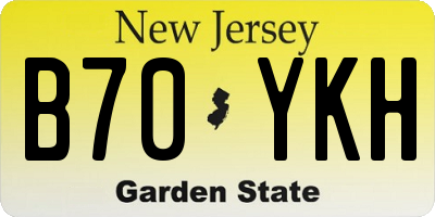 NJ license plate B70YKH