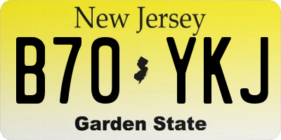 NJ license plate B70YKJ