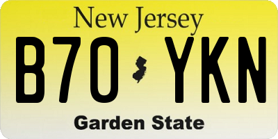 NJ license plate B70YKN