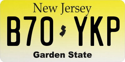 NJ license plate B70YKP
