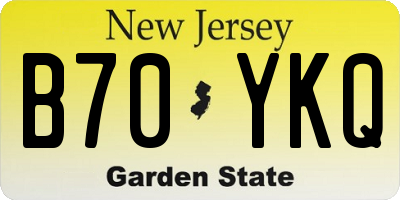 NJ license plate B70YKQ